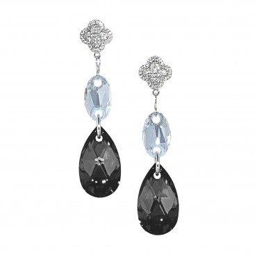 PENDIENTES PRINCESS LAGRIMA GRIS