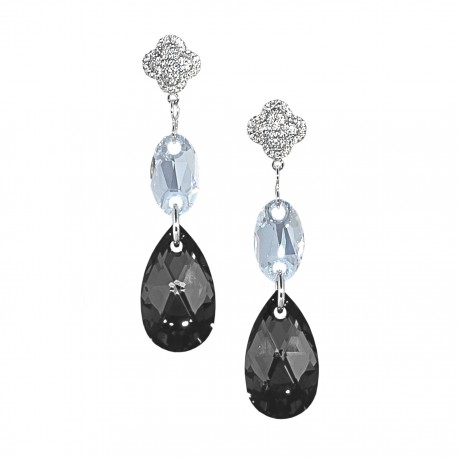 PENDIENTES PRINCESS LAGRIMA GRIS