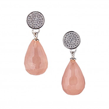 PENDIENTES PRINCESS LAGRIMA CUARZO ROSA