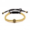 PULSERA ROMANIC ORO BOLA PAVE