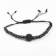 PULSERA ROMANIC NEGRA BOLA PAVE