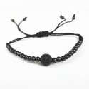 PULSERA ROMANIC NEGRA BOLA PAVE