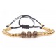 PULSERA ROMANIC ORO ROSA  BOLAS PAVE
