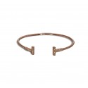 PULSERA MINIMAL "T" ORO ROSA