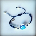 PULSERA GLAM SHINE MINI AZUL OPACO MACRAME 